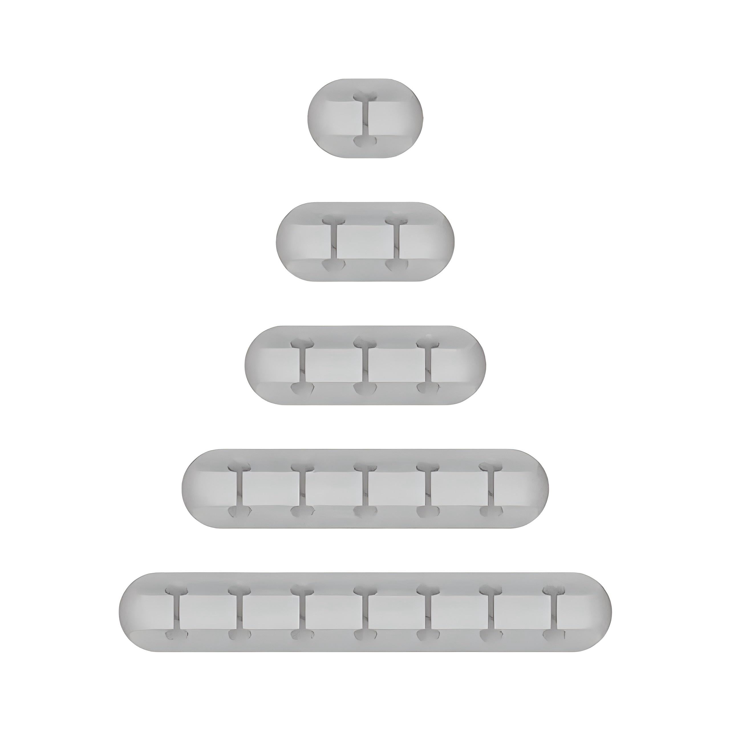 Data Cable Organiser 5-Pack Self Adhesive Cable Clips Cable Horder with Strong Hold-Desk Cable Management for SB Cable/Power Cord/Wire Grey