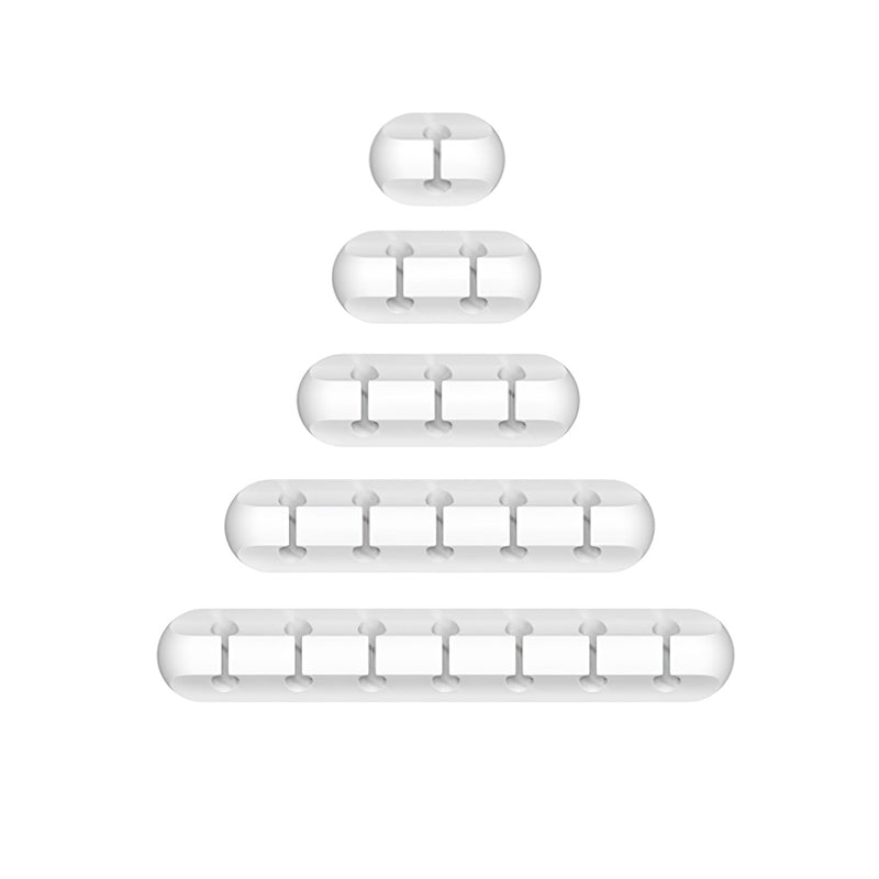 Data Cable Organiser 5-Pack Self Adhesive Cable Clips Cable Horder with Strong Hold-Desk Cable Management for SB Cable/Power Cord/Wire White