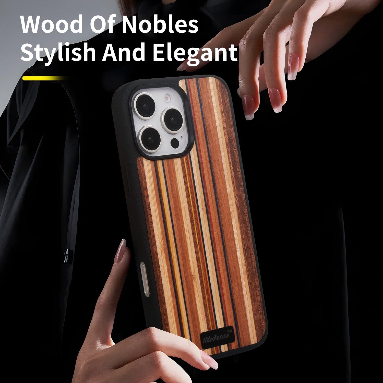 for iPhone 15 Pro Max Magnetic Wood Case. Unique & Classy Shockproof Protective Cover. Compatible with MagSafe Magnetic Charging. (Color Wood, iPhone