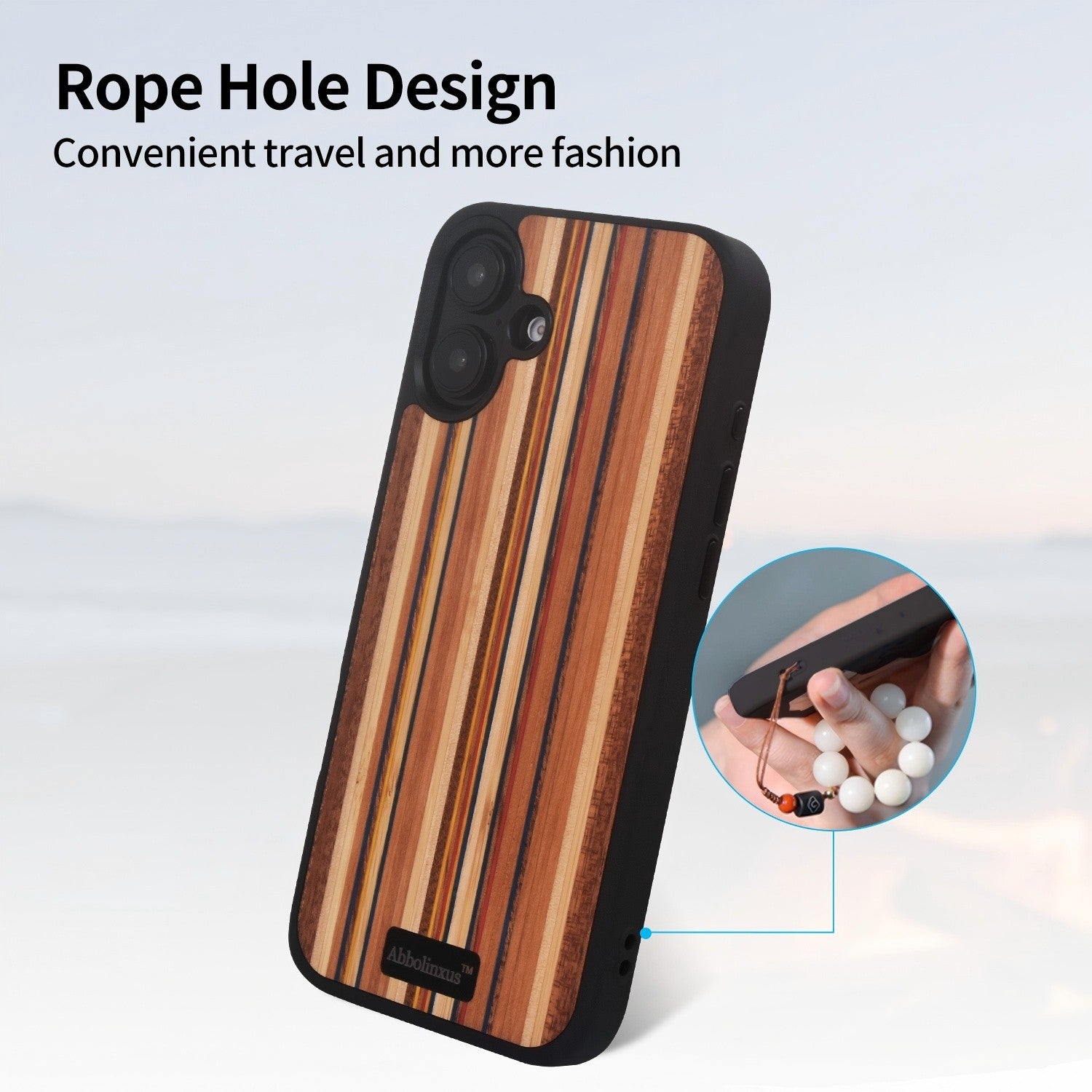 for iPhone 16 Magnetic Wood Case. Unique & Classy Shockproof Protective Cover. Compatible with MagSafe Magnetic Charging. (Color Wood, iPhone 16