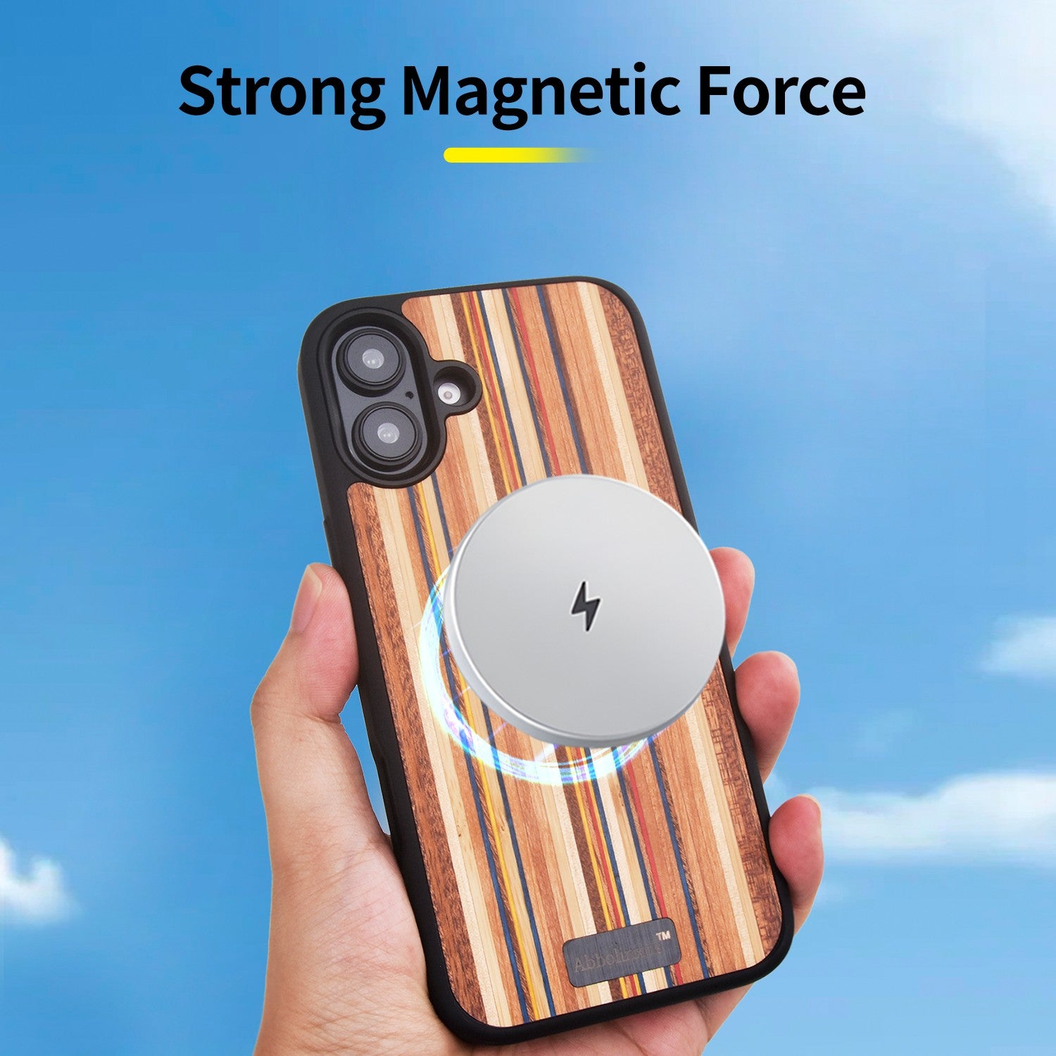 for iPhone 16 Plus Magnetic Wood Case. Unique & Classy Shockproof Protective Cover. Compatible with MagSafe Magnetic Charging. (Color Wood)