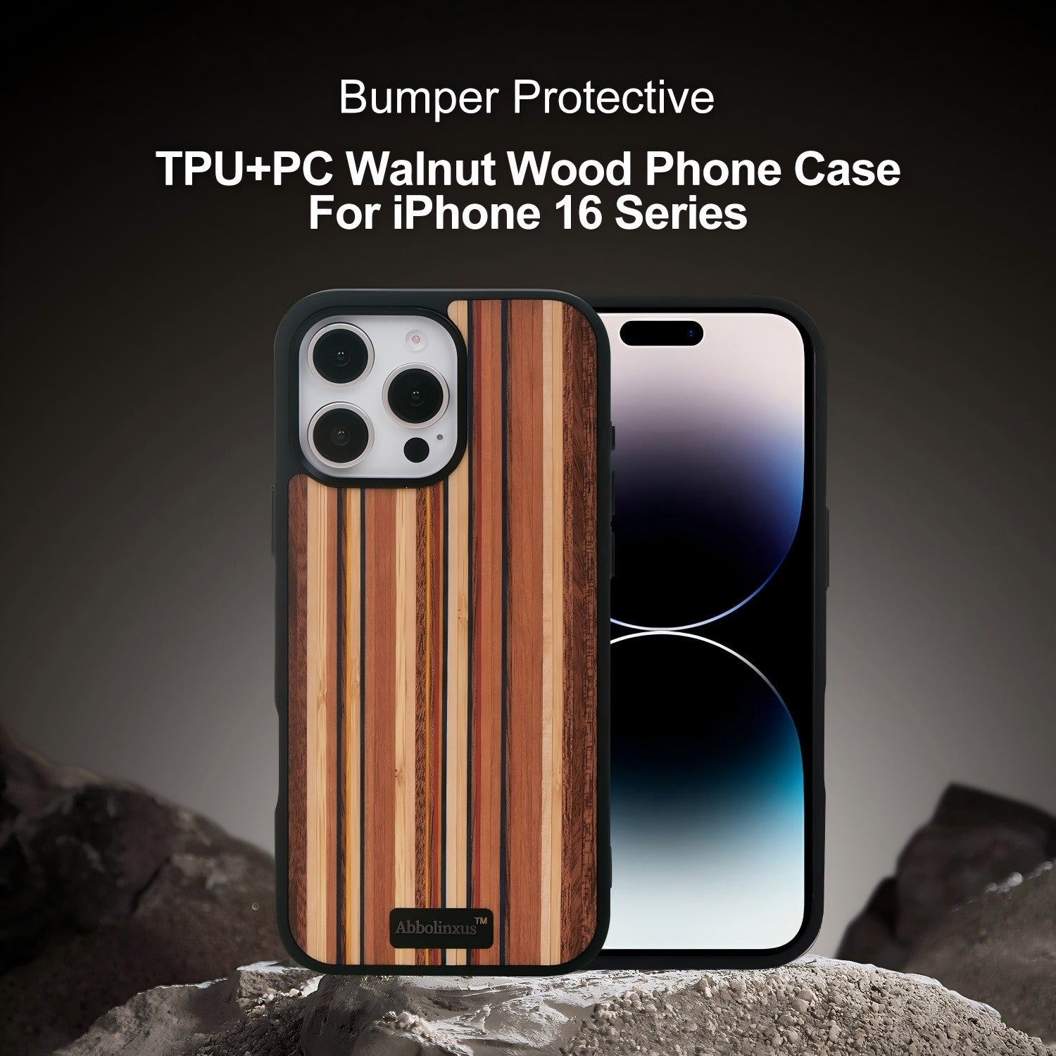 for iPhone 16 pro Magnetic Wood Case. Unique & Classy Shockproof Protective Cover. Compatible with MagSafe Magnetic Charging. (color wood, 16 pro)