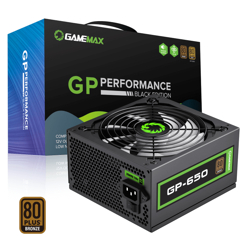 Gamemax 650W Power Supply Wired GP-650 Black
