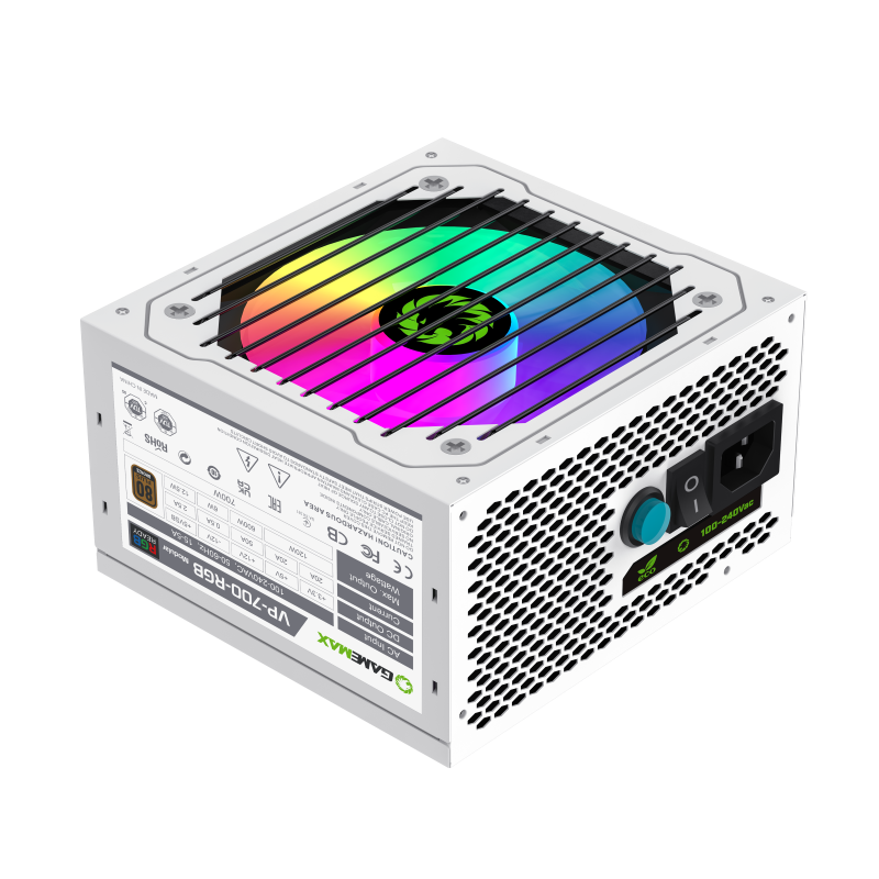 Gamemax 700W RGB Power Supply Semi-Modular VP-700-RGB-M White