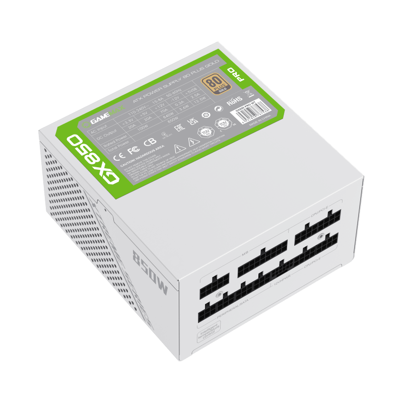 Gamemax GX-850 PRO White 850W 80+Gold Power Supply ATX3.0 PCIE5.0