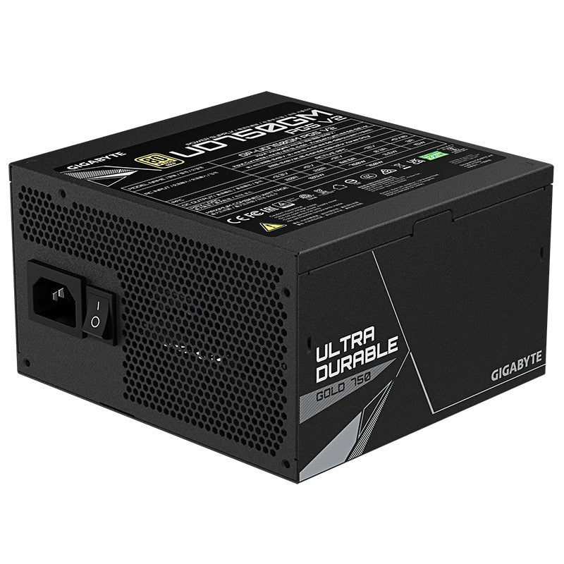 Gigabyte 750W 80+ Gold Fully Modular PCIE Gen 5.1 ATX 3.1 Power Supply - Black