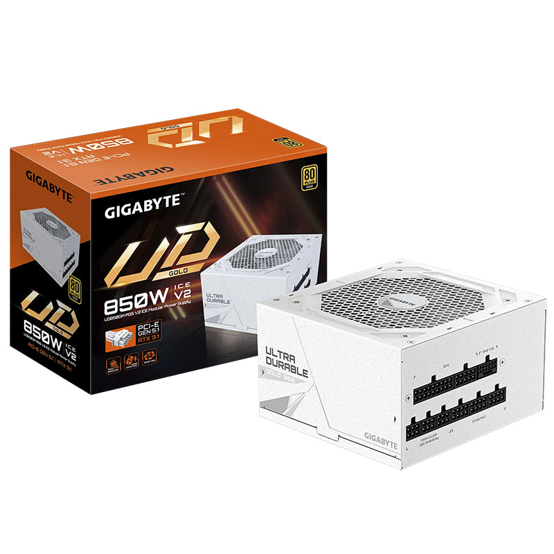 Gigabyte 850W UD850GM PG5 ICE 80+ Gold Fully Modular PCIe Gen 5.1 ATX 3.1 Power Supply