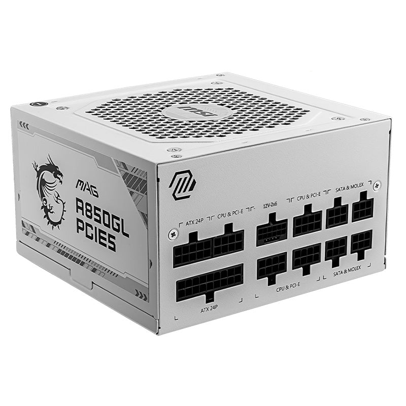 MSI MAG A850GL 850W 80+ Gold ATX Power Supply - White
