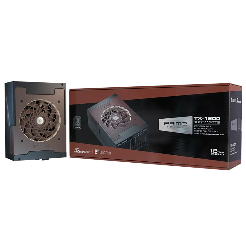 Seasonic Prime TX-1600 1600W 80+ Titanium Fully Modular ATX 3.1 Power Supply - Noctua Edition