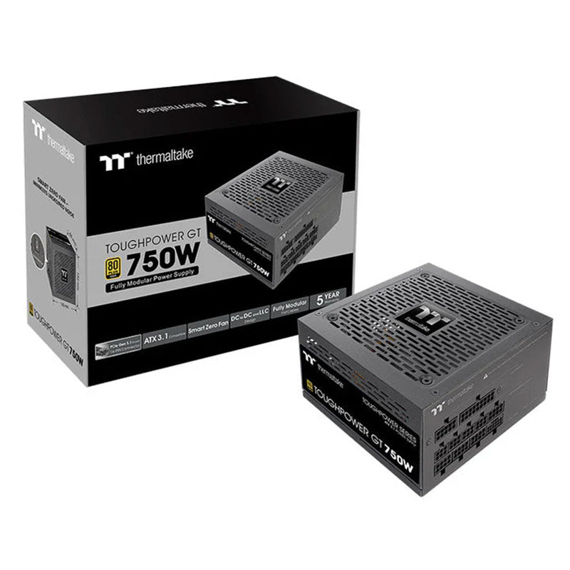 Thermaltake Toughpower GT 750W 80+ Gold PCIe Gen5.1 ATX 3.1 Fully Modular Power Supply - Black
