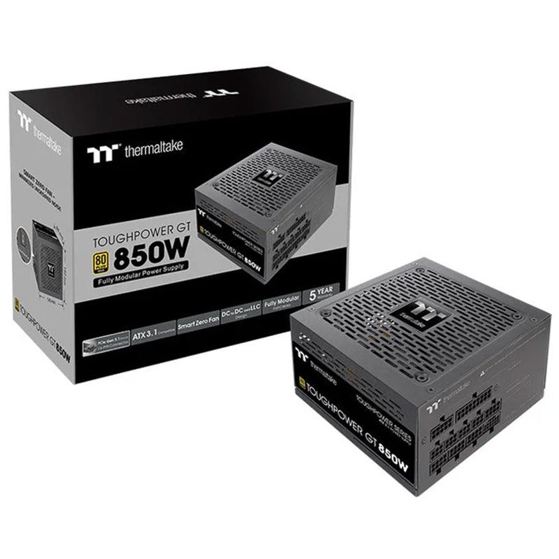 Thermaltake Toughpower GT 850W 80+ Gold PCIe Gen5.1 ATX 3.1 Fully Modular Power Supply - Black