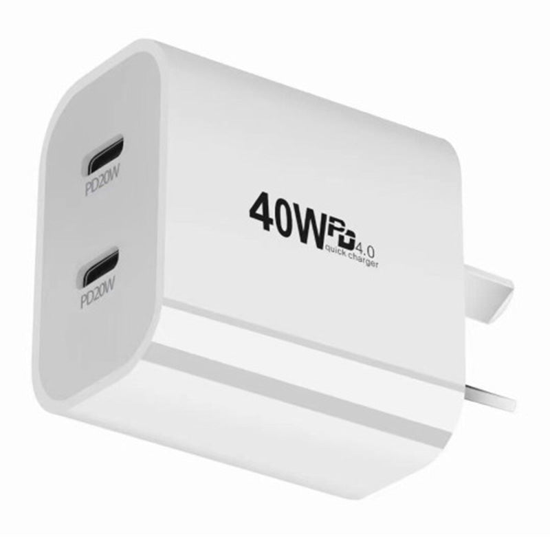 Generic 40W Dual USB Type C PD Charger with SAA Approval