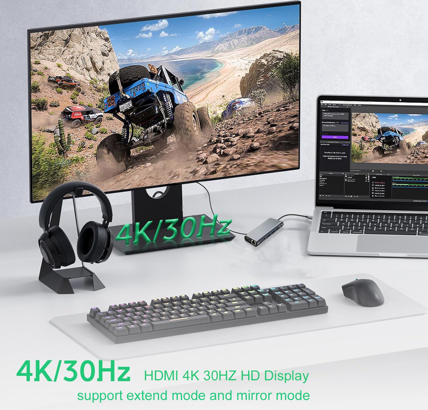 USB C HUB 10 In 1 Docking Station 4K HDMI Type C Adapter VGA RJ45 Ethernet USB 3.0 Ports Type C PD SD/TF Audio HDMI Adapter USB Splitter USB Expander