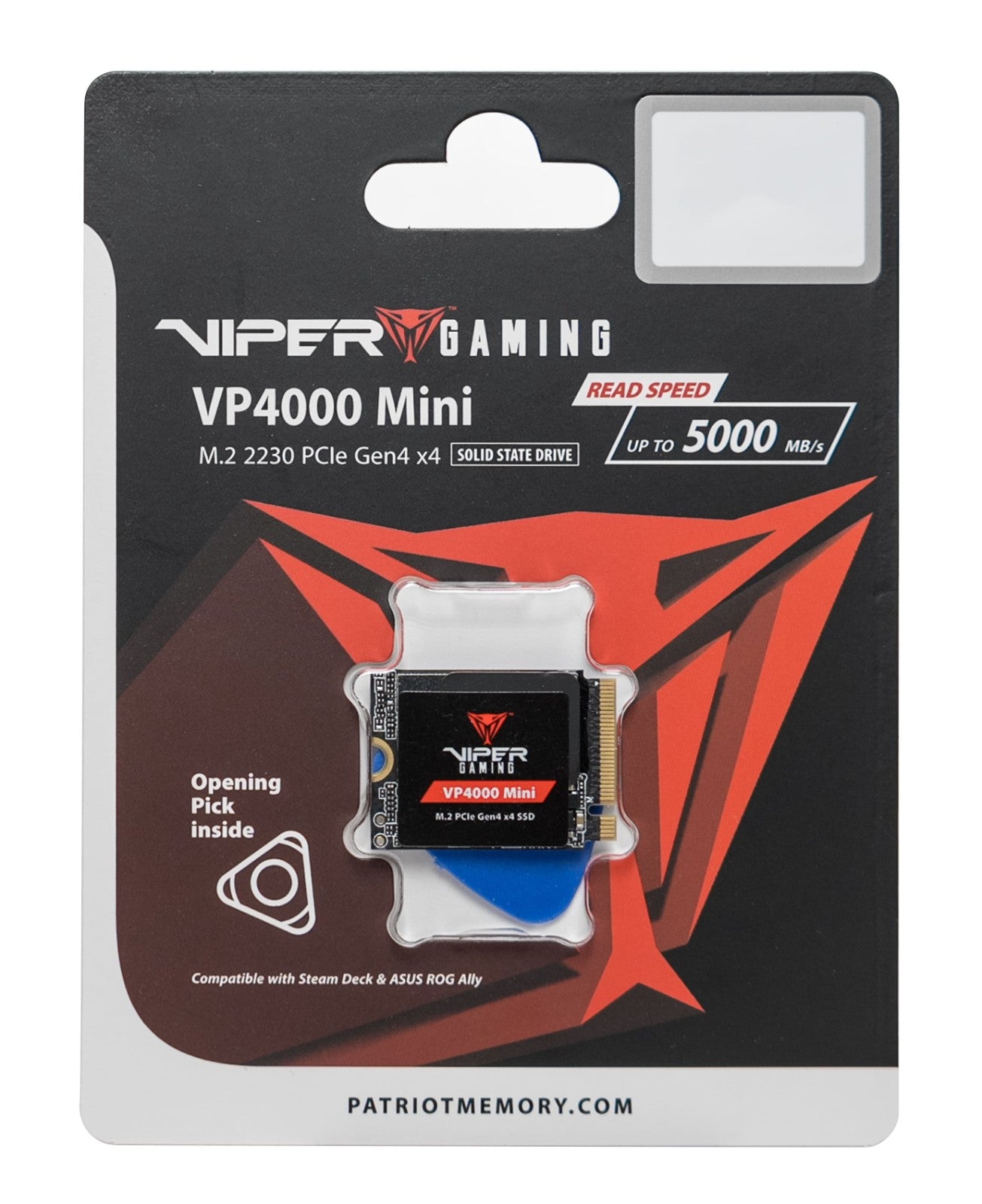 PATRIOT VP4000 Mini M.2 2230 NVMe Gen4x4 Gaming SSD 1TB for ROG Ally & Steam Deck