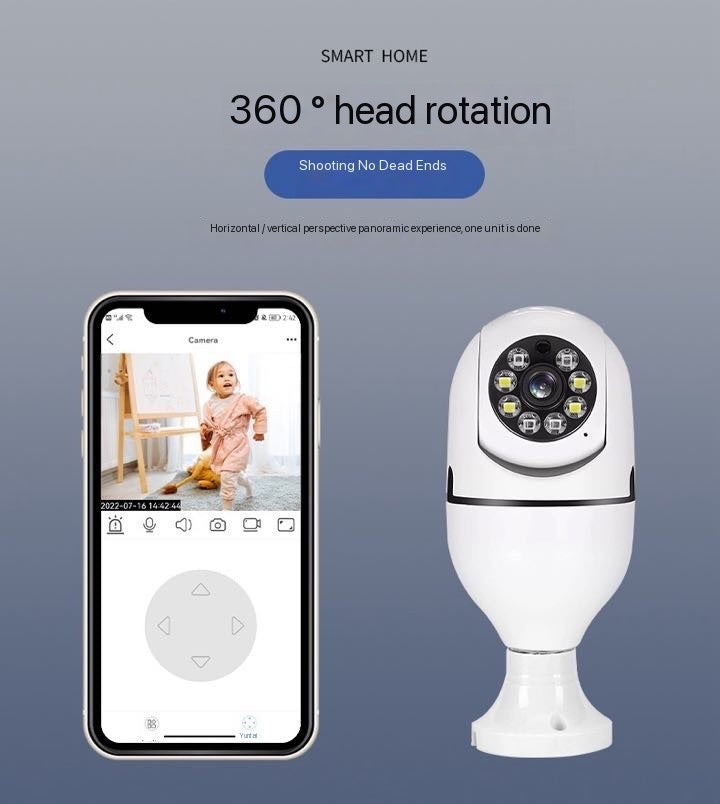 A6 network camera high-definition full color night vision security monitoring camera 360 degree wireless WiFi network camera