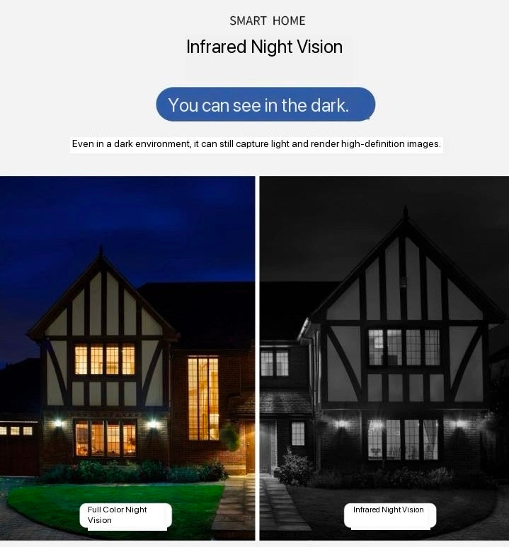 A6 network camera high-definition full color night vision security monitoring camera 360 degree wireless WiFi network camera