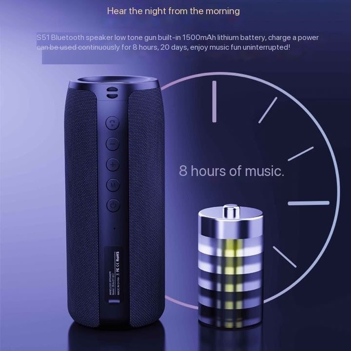 S51 wireless Bluetooth speaker TWS fabric subwoofer outdoor portable audio system