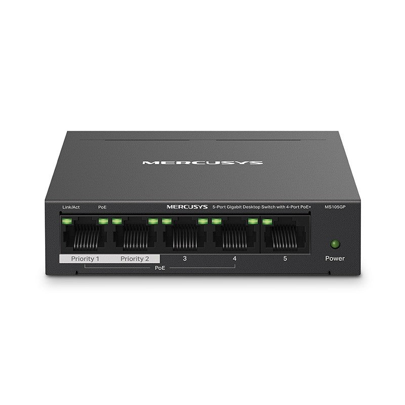Mercusys MS105GP 5-Port Gigabit Desktop Switch with 4-Port PoE+