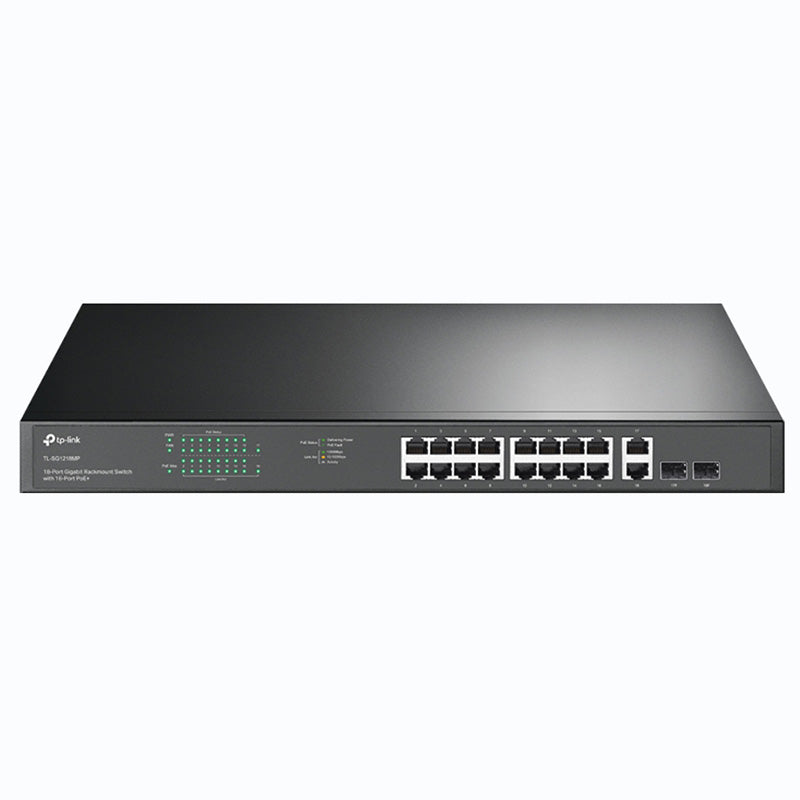 TP-Link 18 Port Gigabit Rackmount Unmanaged Switch with 16 PoE+