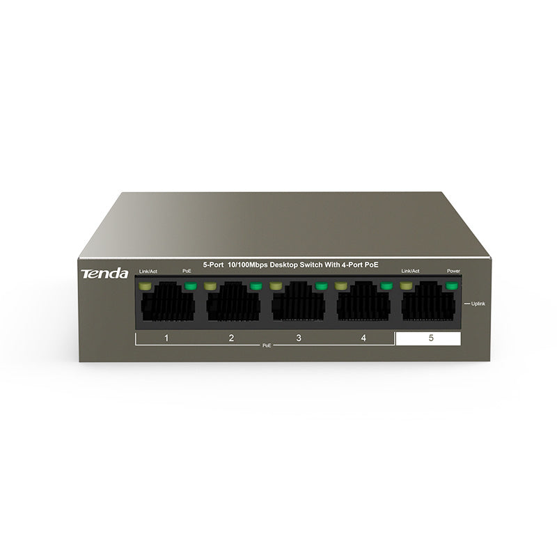 Tenda 5-port 10/100Mbps with 4-port PoE+ Desktop Switch