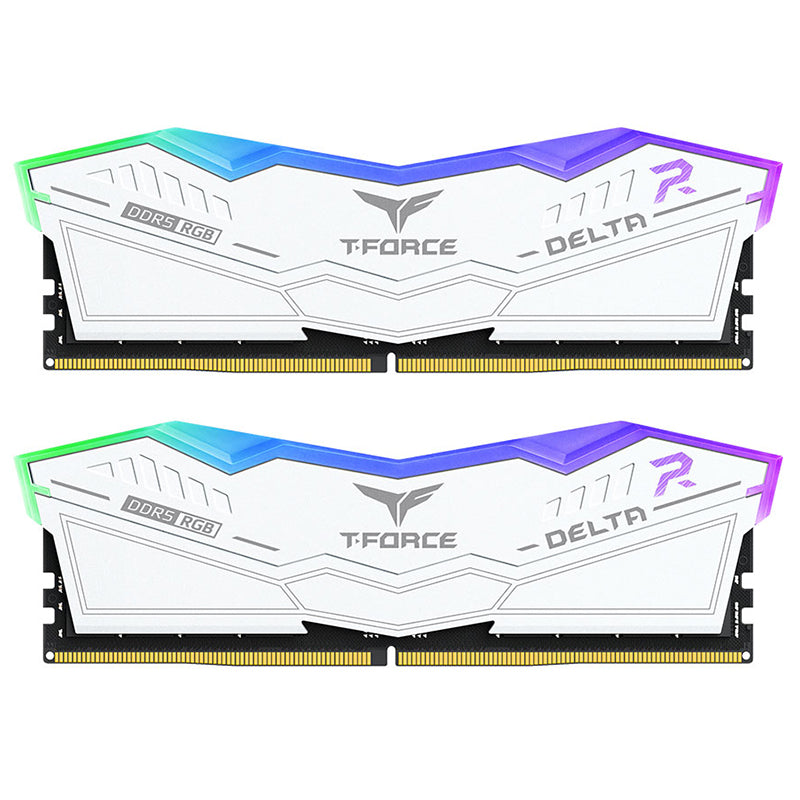 Team 32GB FF4D532G6000HC30DC01 T-Force Delta RGB 6000MHz DDR5 RAM - White