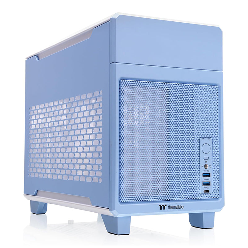 Thermaltake TR100 Mini Tower Compact Dual Chamber Mini-ITX Case - Hydrangea Blue