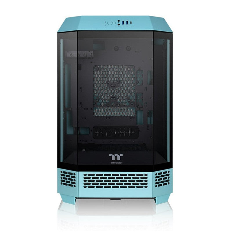 Thermaltake The Tower 300 Tempered Glass Micro-ATX Tower Case - Turquoise Edition