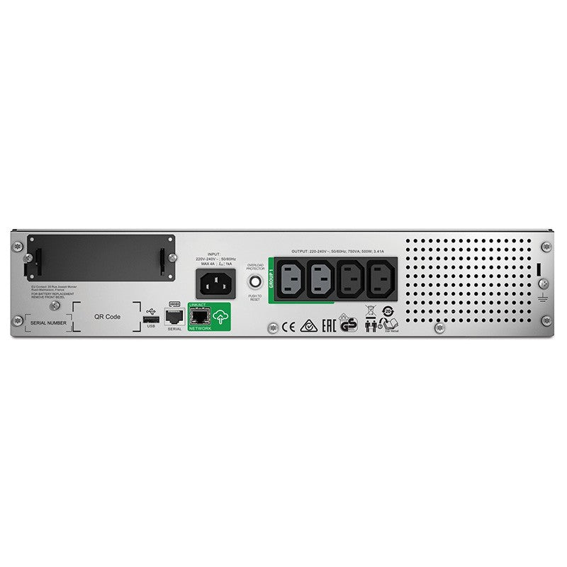APC by Schneider 2U RackMount 750VA 500W Smart UPS with LCD