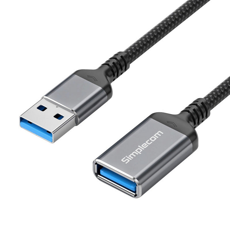 Simplecom Nylon Braided USB-A Male to USB-A Female USB 3.0 Extension Cable 2m