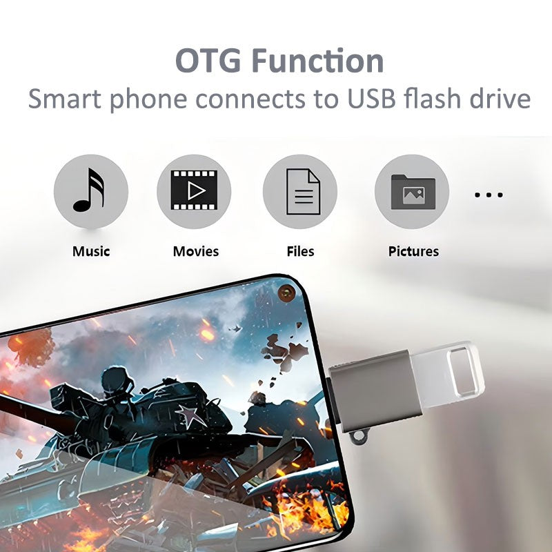 USB-A To USB Type C Connector Adapter Plug USB 3.2 To Type C Adapter OTG Gray