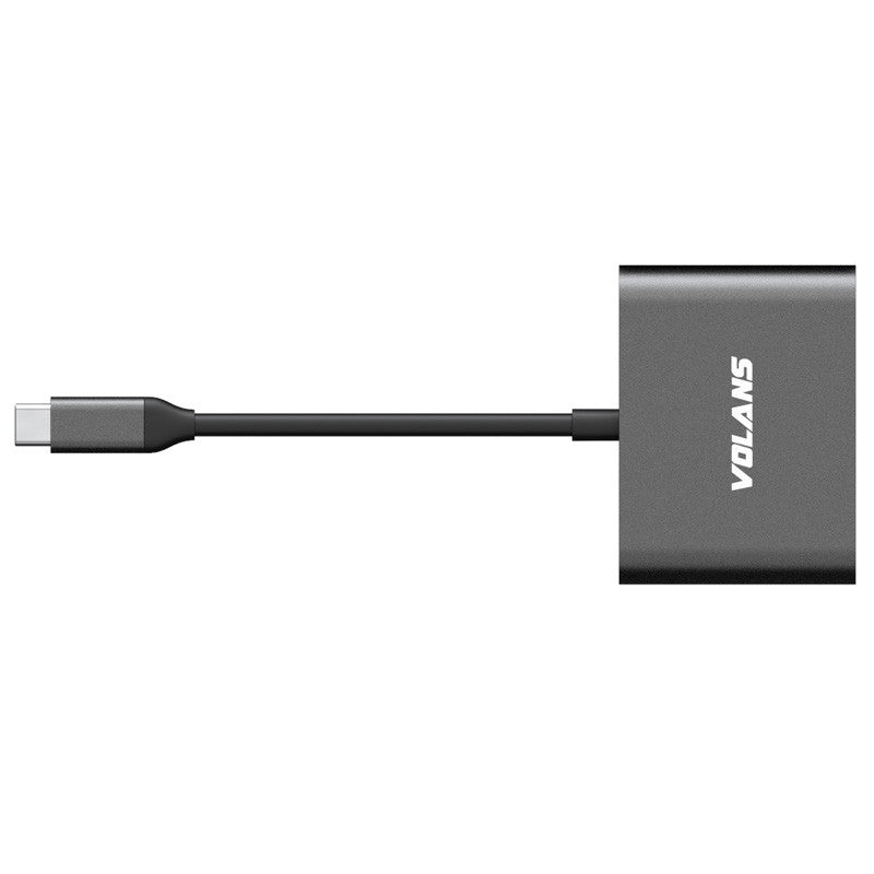 Volans Aluminium 8K USB-C to Dual DisplayPort Male to Male Adapter with MST Dual Monitor