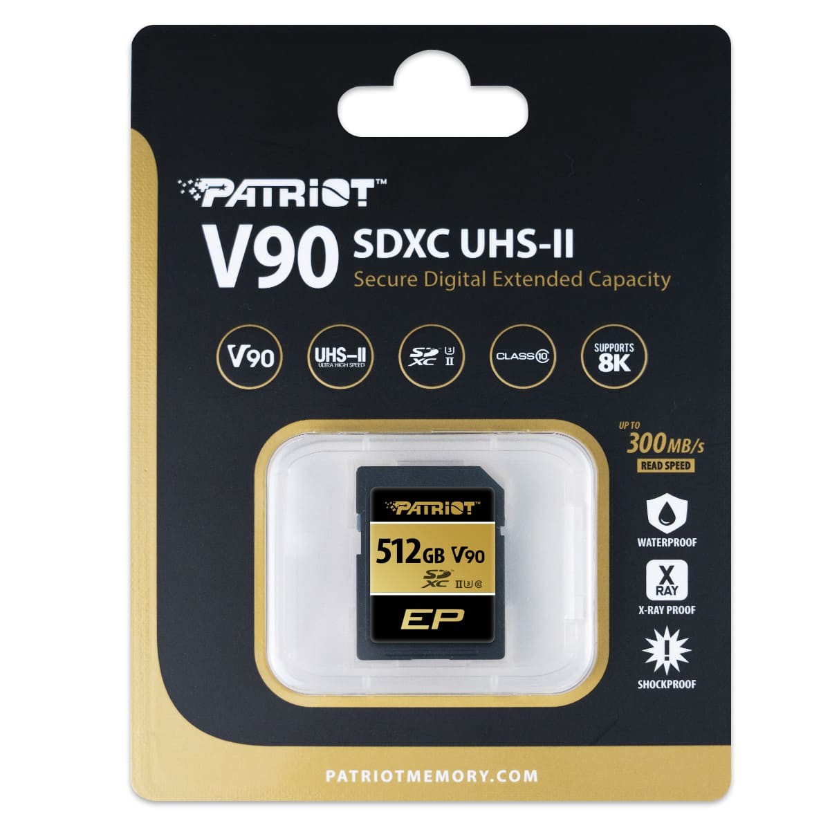 PATRIOT MEMORY V90 SDXC UHS-II U3 Class 10 SD Card - PEF512GEP92SDX Supports 4K/8K Ultra-HD Video