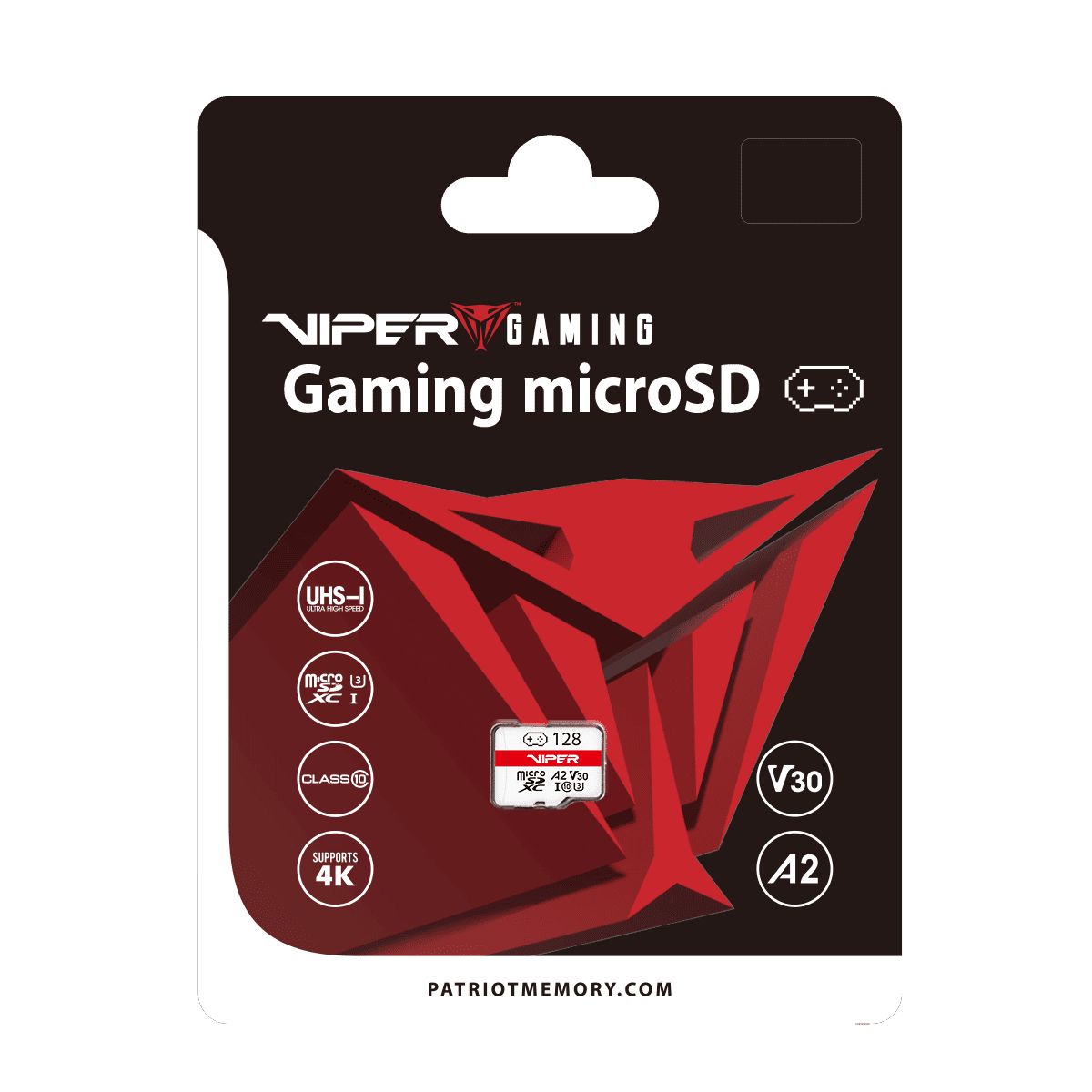 PATRIOT MEMORY Series microSDXC CL10 U3 UHS-I V30 A2 - PV128GGM32MCX Supports 4H Video Recording