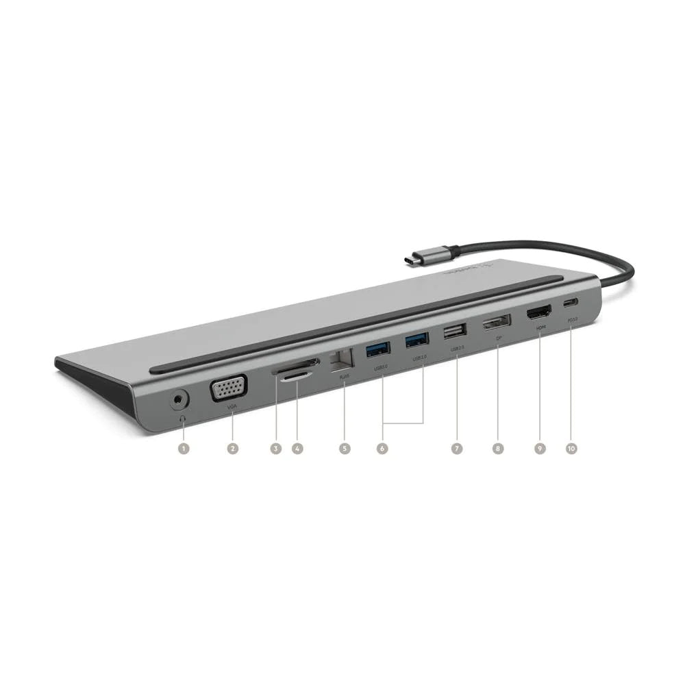 Belkin Connect 11-in-1 USB-C Dock 100W PD 4K HDMI USB-C USB-A audio SD GbE 4K multimedia hub