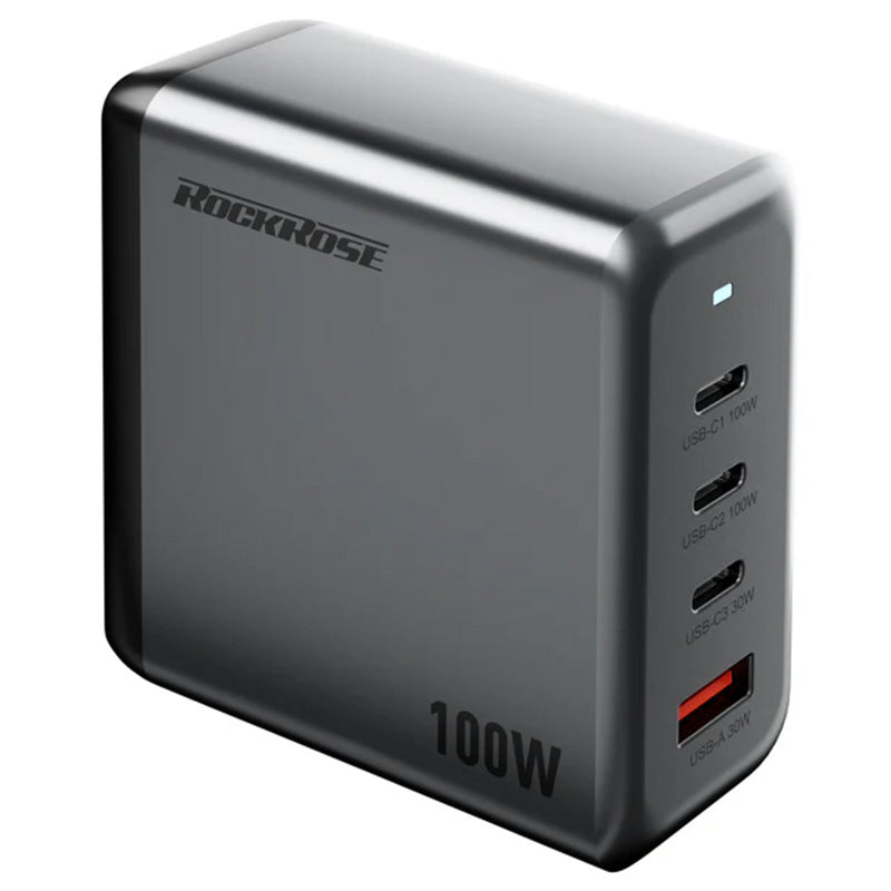 Rockrose Infinito G100 100W 4-Port GAN Charging Station 1.5M Extension Power Cord