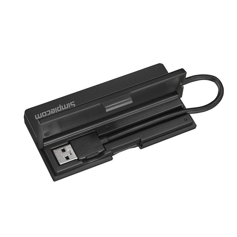Simplecom Portable 4 Port USB 3.2 Gen1 5Gbps Hub with Cable Storage - Black