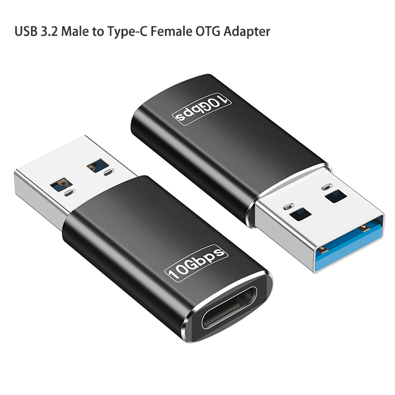 USB-A to USB-C 10Gbps Adapter USB 3.2 Gen2 SuperSpeed Converter Black