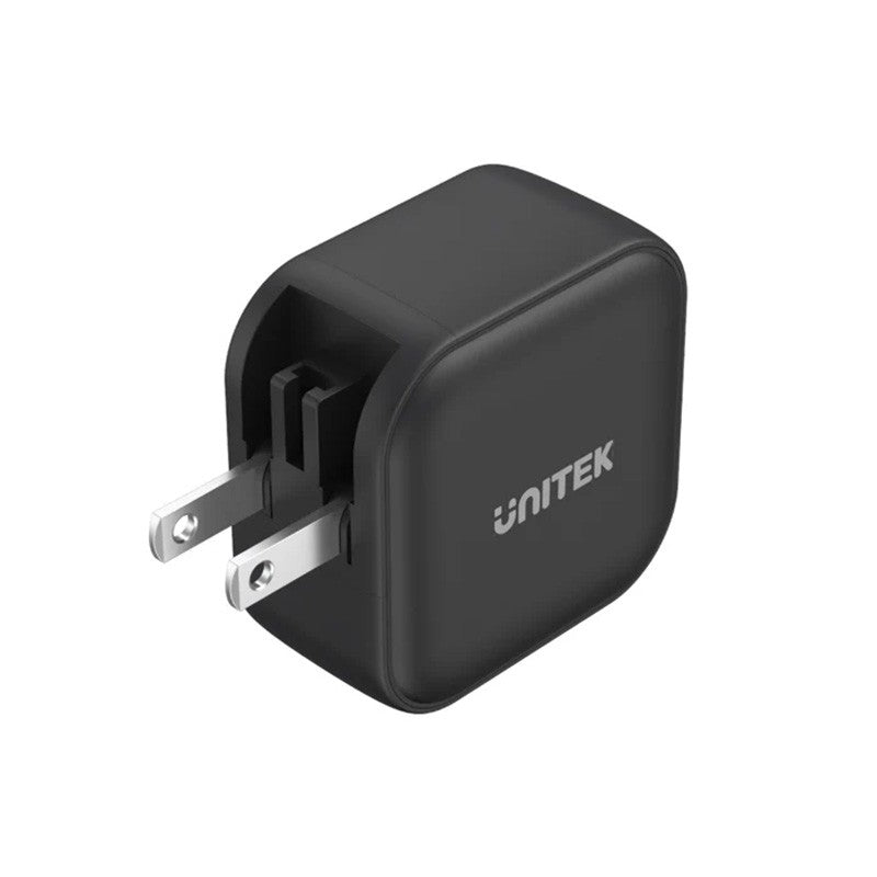Unitek TRAVEL TRI GaN 3 Port 66W Travel Charger with USB PD and QC 3.0 - Black