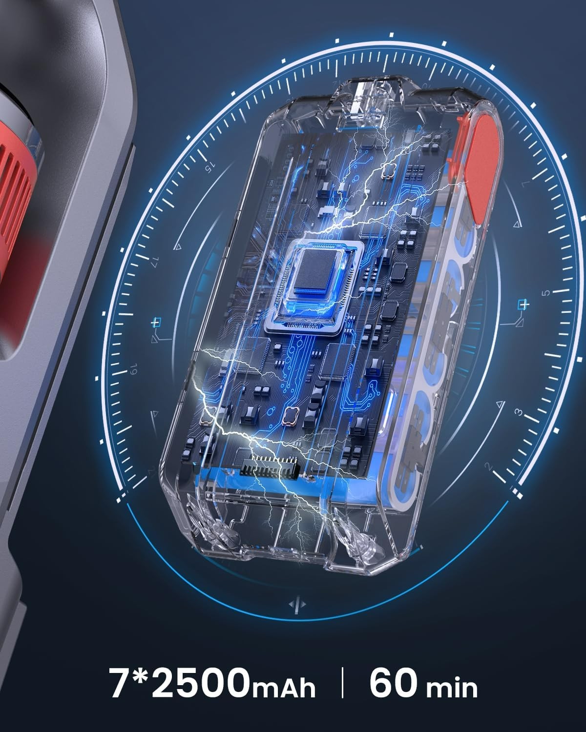 Hompany vacuum cleaner SmartVac-13, 45KPA/550W Stick Vacuum with LED Screen, Max 60mins Runtime, Anti-Tangle Vacuum Cordless