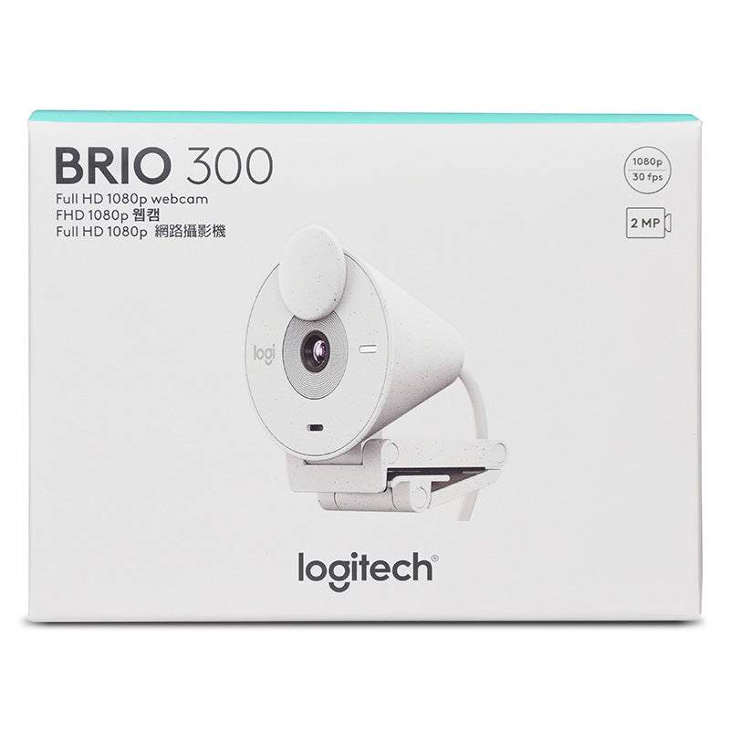 Logitech Brio 300 FHD Webcam - White