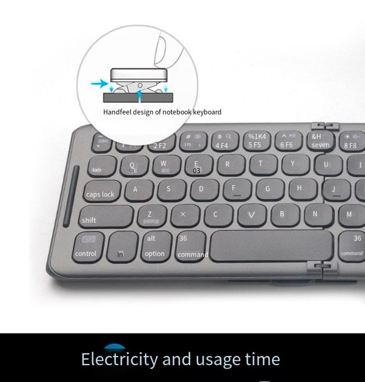 B088 Two fold Three mode Wireless Bluetooth Keyboard Mobile Tablet Portable Small Language Folding Keyboard