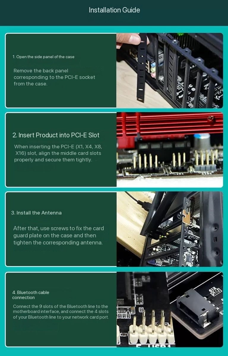 WIFI6 wireless network card, built-in PCIE gigabit 5G dual-band 1800M Bluetooth 2-in-1 receiver
