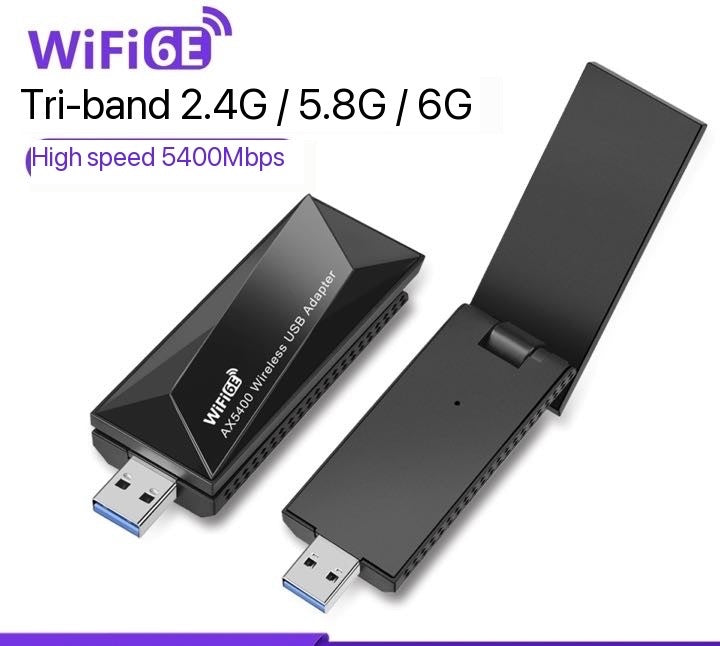 5400M Wireless 2.4G/5G/6G Three Frequency Signal WiFi Receiver Transmitter USB3.0 No Driver Adapter