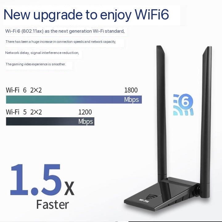 WiFi6 USB wireless driver-free 1800 M wireless receiver wireless WiFi receiver