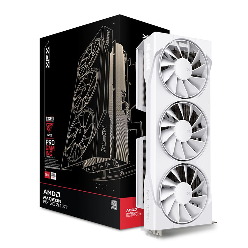 XFX Swift AMD Radeon RX 9070 XT White Triple Fan Gaming Edition 16G Graphics Card