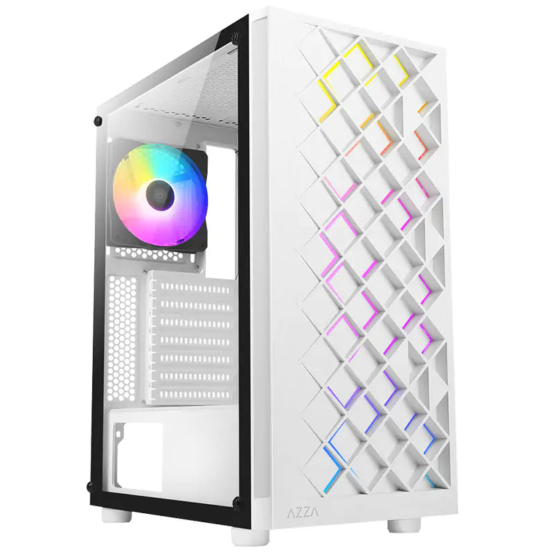 Azza Spectra 280W Mid Tower Tempered Glass ATX Case - White