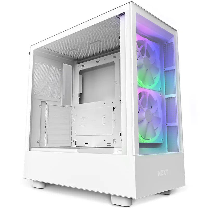 NZXT H5 Elite TG Premium Compact Mid Tower ATX Case - White