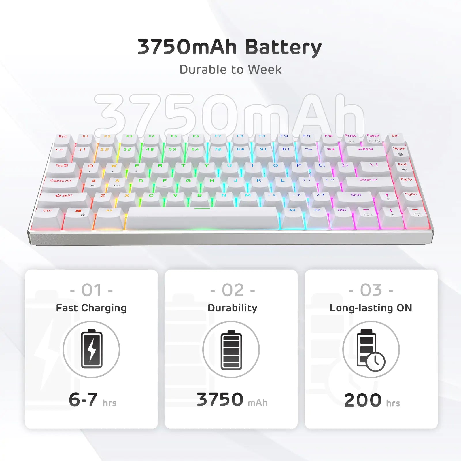 RK ROYAL KLUDGE RK84 Pro 75% RGB Triple Mode BT5.0/2.4G/Wired Hot-Swappable Mechanical Keyboard with Aluminum Frame, Quiet Red Switch