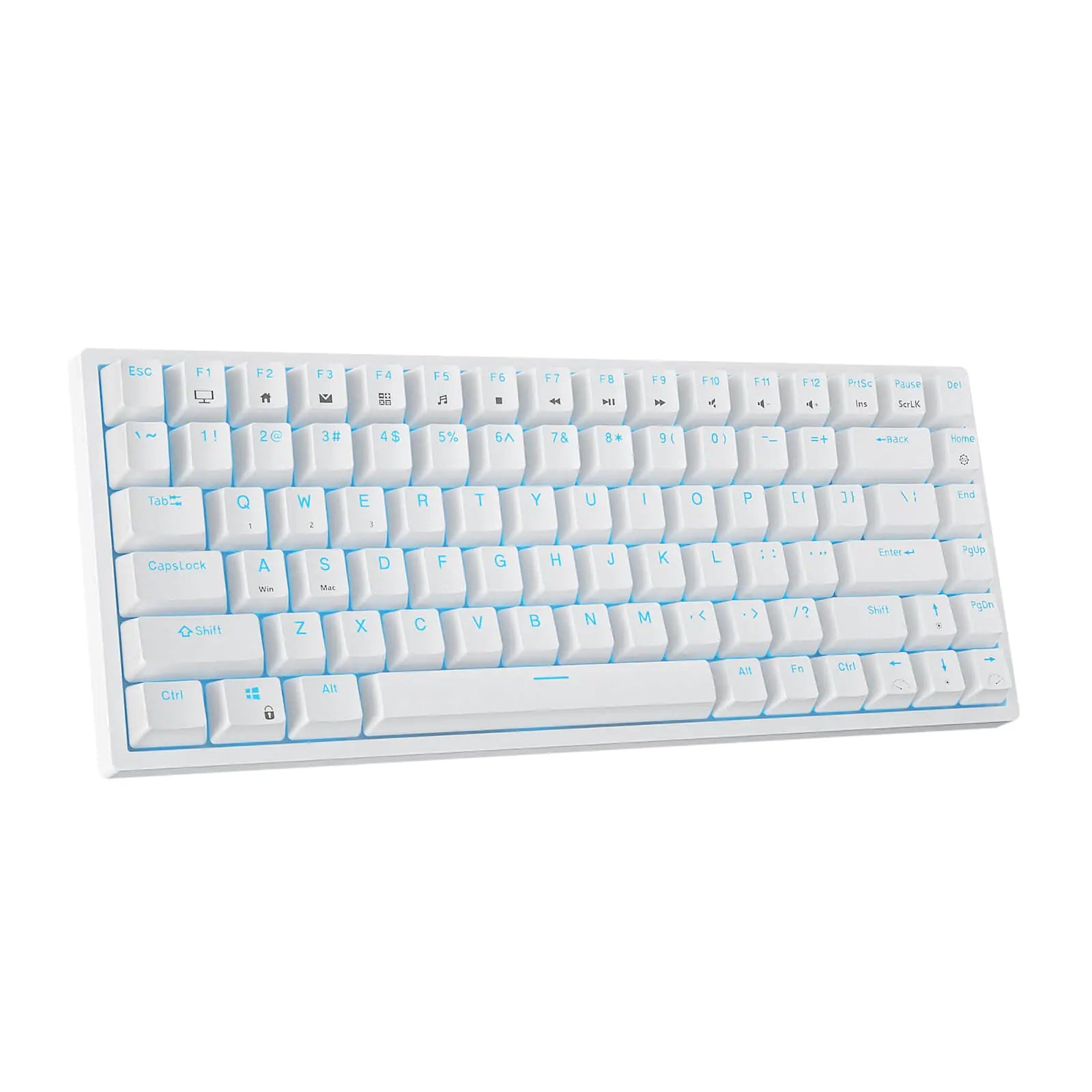 RK ROYAL KLUDGE RK84 Blue Backlit 75% Triple Mode BT5.0/2.4G/USB-C Hot Swappable Mechanical Keyboard - Red Switch