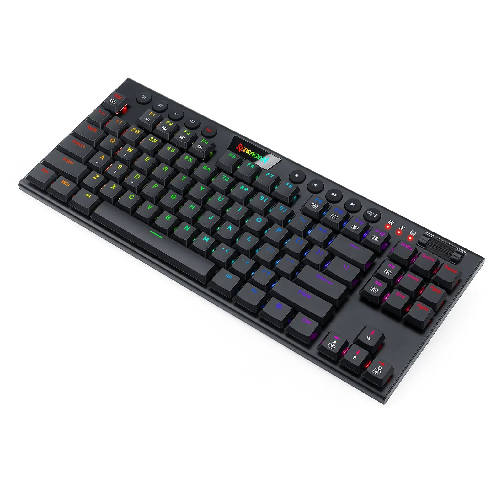 Redragon K622 Horus TKL RGB Mechanical Keyboard, Ultra-Thin Designed Wired Gaming Keyboard w/Low Profile Keycaps, Dedicated Media Control